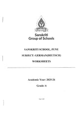 SS WORKSHEET CLASS 6 GERMAN 2025-2026